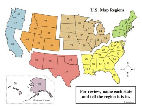 50 States Map Reviewmap The Regions And States Homeschool