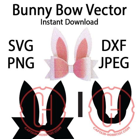 Easter Bunny Bow SVG Vector Template Pattern Download - Etsy | Bunny