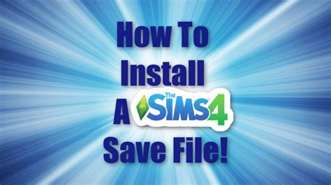 How To Install Sims 4 Save Files Sims4 Sims4savefile Youtube