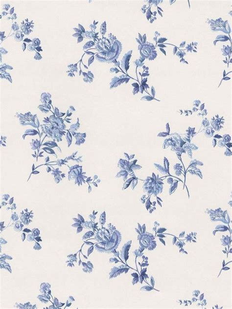 White Blue 413 47086 Floral Wallpaper Floral Print Wallpaper Floral