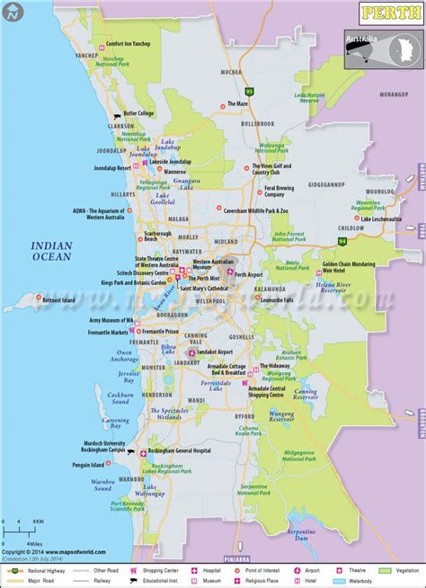 Perth Map Map Of Perth Australia Maps Of World Perth Australia