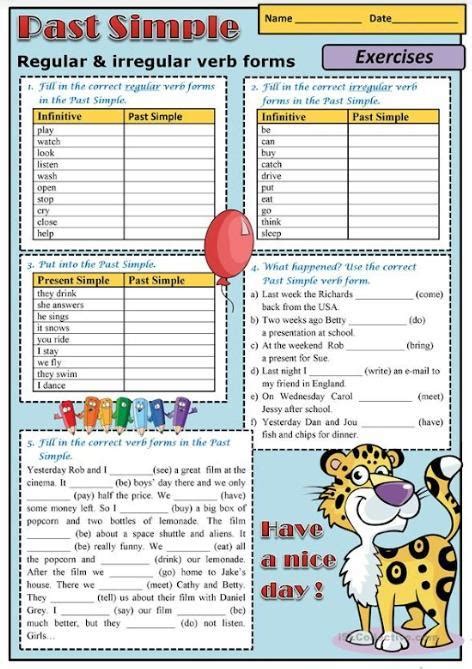 simple past of regular and irregular verbs brainly lat