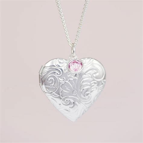 Heart Birthstone Locket Necklace By Joy By Corrine Smith