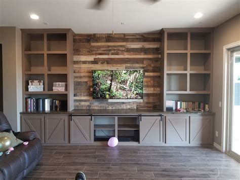 Farmhouse Entertainment Center Built In TripleDigit Wood Design Built In Shelves Living Room