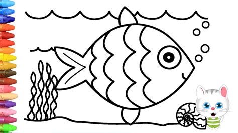 Wie zeichnet man Fisch | Zeichnen und Ausmalen für Kinder ...