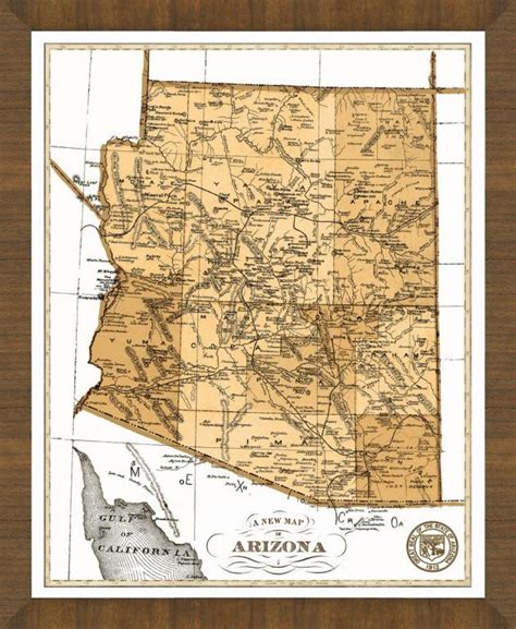 Old Map Of Arizona A Great Framed Map That S Ready To Hang