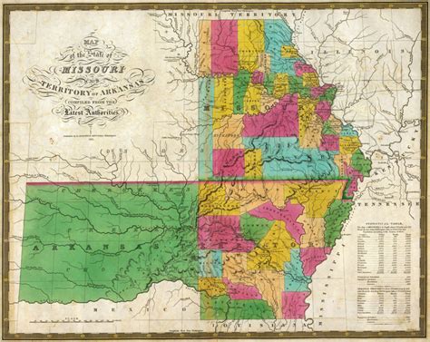 State Of Missouri And Arkansas Territory 1831 Historic Map By S