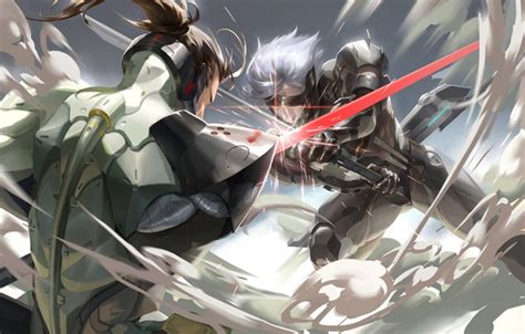 Обои меч битва Snake Sam Konami Raiden Metal Gear Rising