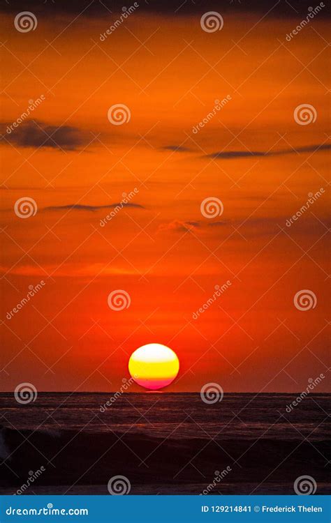 Beautiful Red Sunset Over The Ocean Stock Image Image Of Nonurban