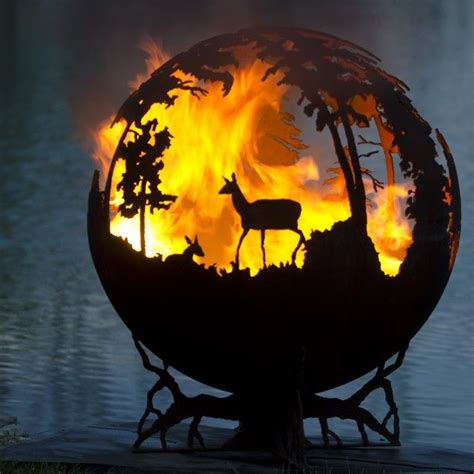 Up North Fire Pit Sphere With Images Fire Pit Globe Custom Fire