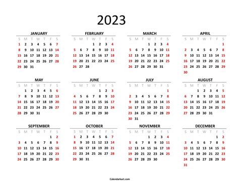 Free Printable Year At A Glance Calendar 2022 And 2023 Work Calendar