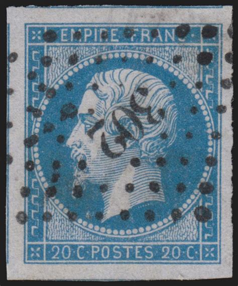 France N°14a Napoléon 20 Bleu Oblitéré Pc 302 Beaucaire Gard