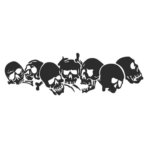 Row Of Skulls Vinyl Decal Sticker 3 Sizes 9 Solid Colors Etsy