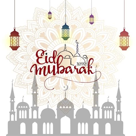 Premium Vector Islamic Eid Festival Greeting Card Design