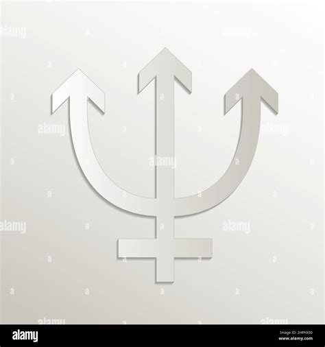 Neptune Symbol Planets Symbols Icon Card Paper 3d Natural Vector