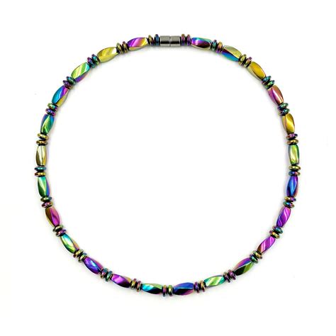 Rainbow Magnetic Necklace Magnetic Therapy Necklaces Women Etsy