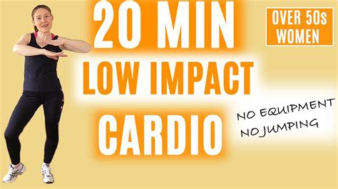20 Minute Low Impact Cardio Workout For Women Over 50 No Equipment