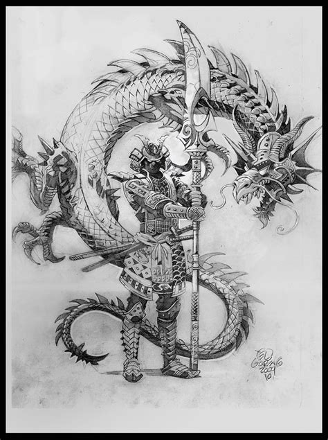 Samurai And Dragon Samurai Tattoo Warrior Tattoo