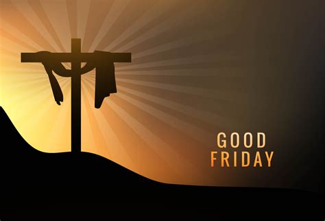 Good Friday Jesus On Cross On Sunset Background 1084278 Vector Art At