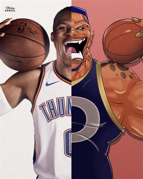 Russell Westbrook Monstars Nba Art Wmcskills Basketball Memes Nba