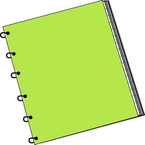 Green Spiral Notebook Clip Art - Green Spiral Notebook Vector Image | Clip art, Notebook, Spiral ...