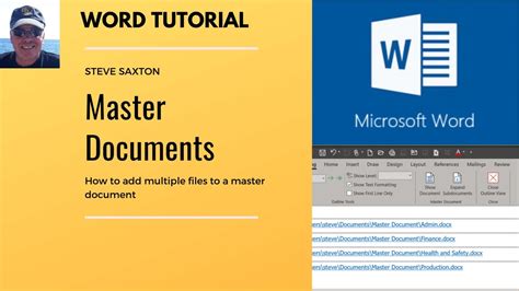 How To Use A Master Document In Microsoft Word Youtube
