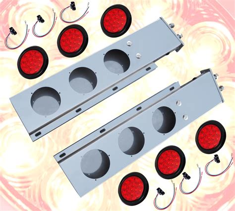 qsc 2 5 stainless steel spring loaded mud flap hanger pair w 16 led lights