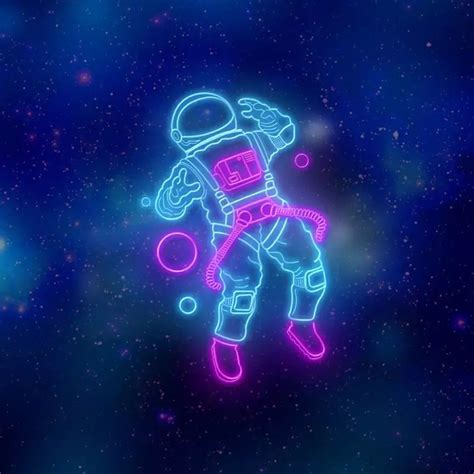 Live Wallpaper Space Neon Astronaut Download To Desktop