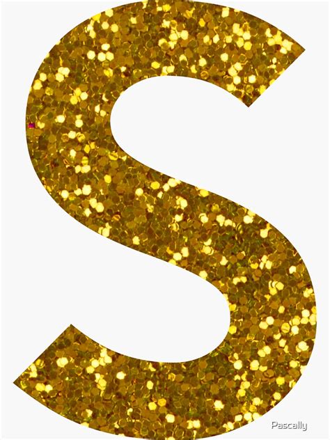 Gold Letter S Gold Glitter Sticker For Sale By Pascally Redbubble