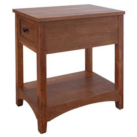 2 Tier Side End Table With Storage Shelf And Drawer Narrow Nightstand