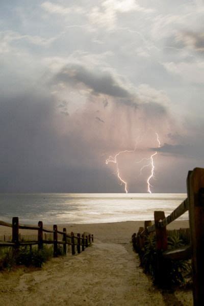 Lightning Storm Over The Ocean Nature Weather Photography