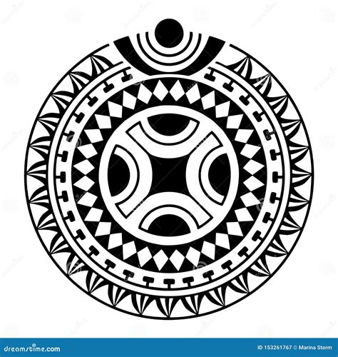 Round Tattoo Ornament Maori Style Stock Vector Illustration Of