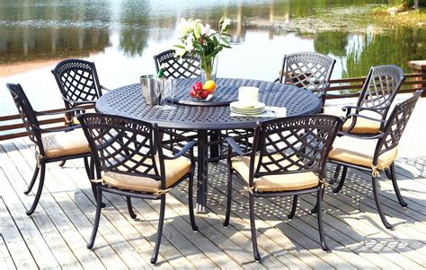 Free shipping is not available to ak, hi, pr or canada. Patio Furniture Dining Set Cast Aluminum 71" Round Table ...