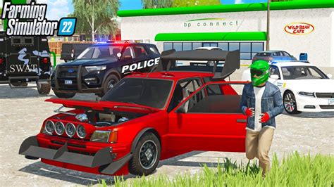 Drag Race Car Police Chase Farming Simulator 22 Youtube