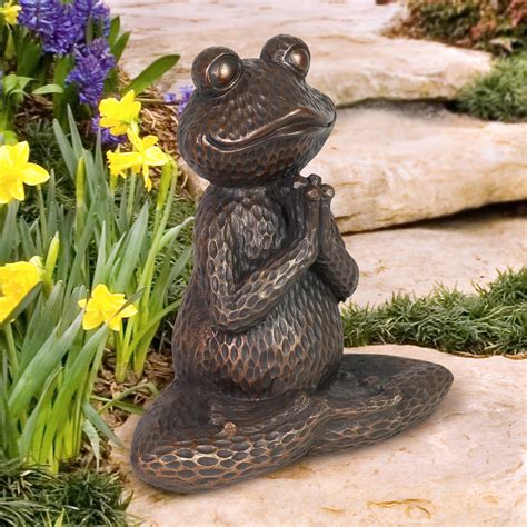 Garden Life Size Sitting Bronze Frog Garden Statue Animal Sculptures