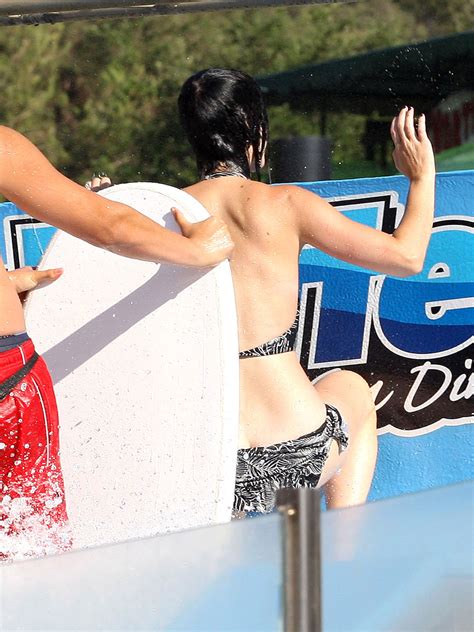 Katy Perry Bikini Bottoms Fall Down At The Water Park In San Dimas
