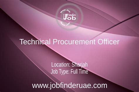 Technical Procurement Officer Job Finder Uae