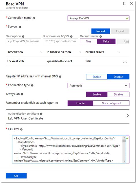 Always On Vpn Configuration In Windows 10 Using Microsoft Intune