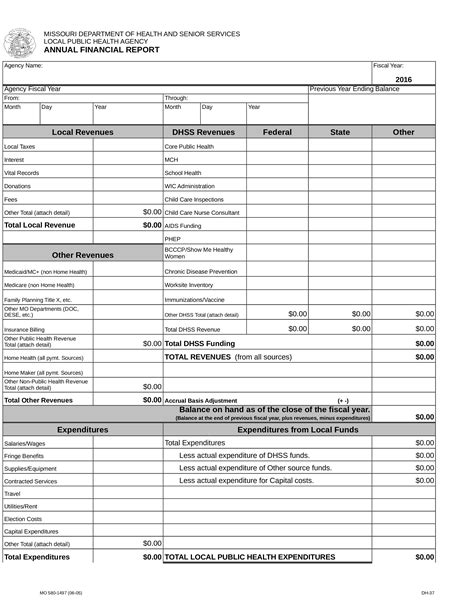 Financial Report Template Word