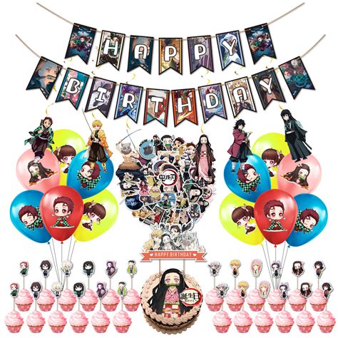 Buy Demon Slayer Birthday Party Decoration98pcs Anime Theme Decorations