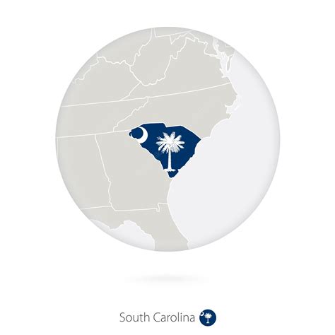Premium Vector Map Of South Carolina State And Flag In A Circle South