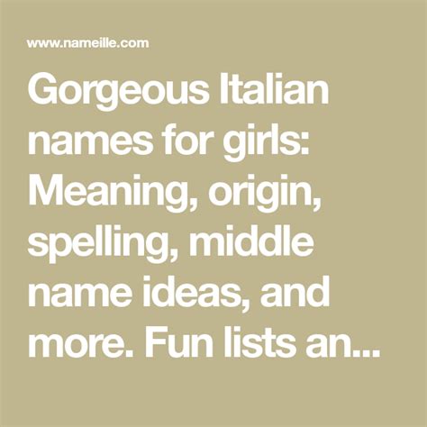 47 Rare Italian Names For Girls You Havent Heard I Nameille Italian Girl Names Girl Names