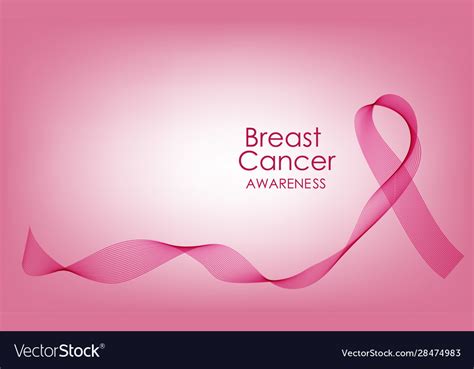 Breast Cancer Awareness Ribbon Background Vector Image
