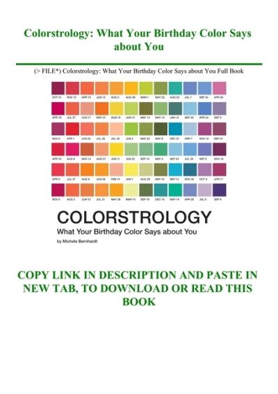 Pdf File Colorstrology What Your Birthday Color Says About You