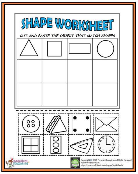 Cut And Paste Shape Worksheet Shapes Worksheets Shapes Worksheet