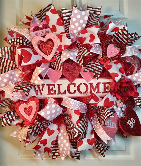 Diy Valentines Day Wreath Valentines Day Decorations Valentine Crafts