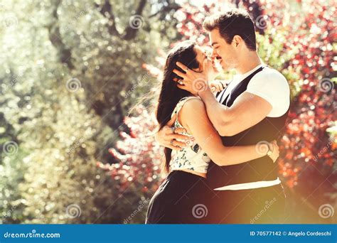 Beautiful Couple Embrace And Love Loving Relationship And Feeling