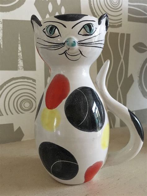 italian pottery cat vintage retro mid century 60s jug kitsch atomic eames era ebay pottery