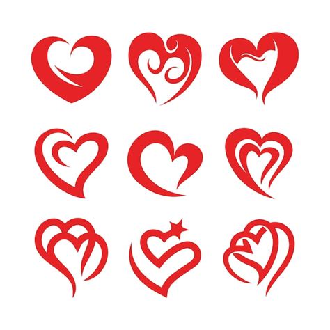 Premium Vector Set Of Love Heart Symbol Icon Vector Design Elements For Valentine S Day