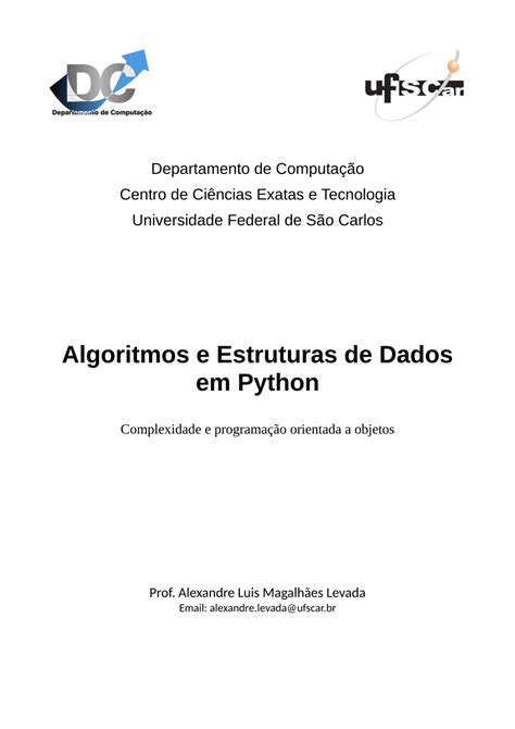 PDF Algoritmos E Estruturas De Dados Em Python